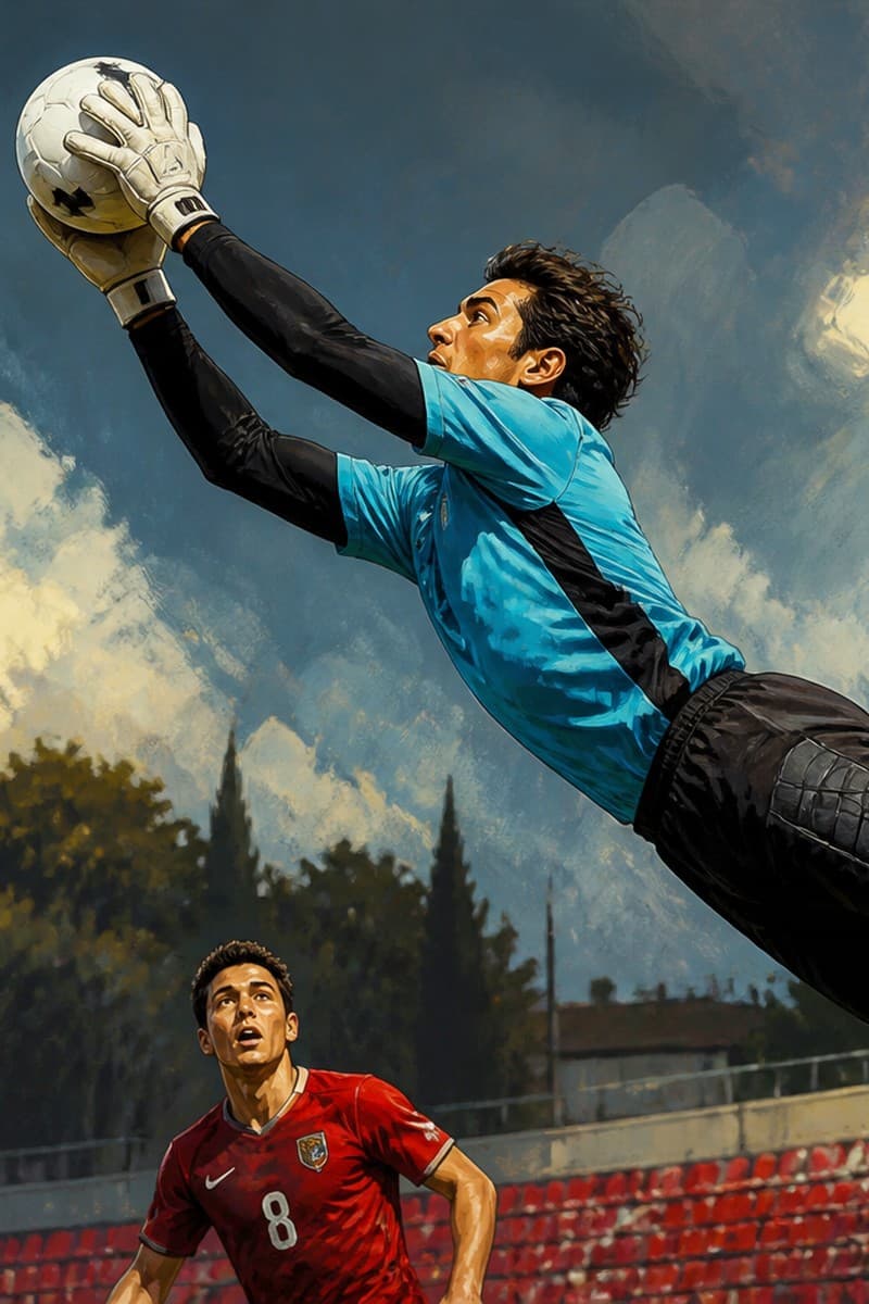 Goalkeeper making a save
